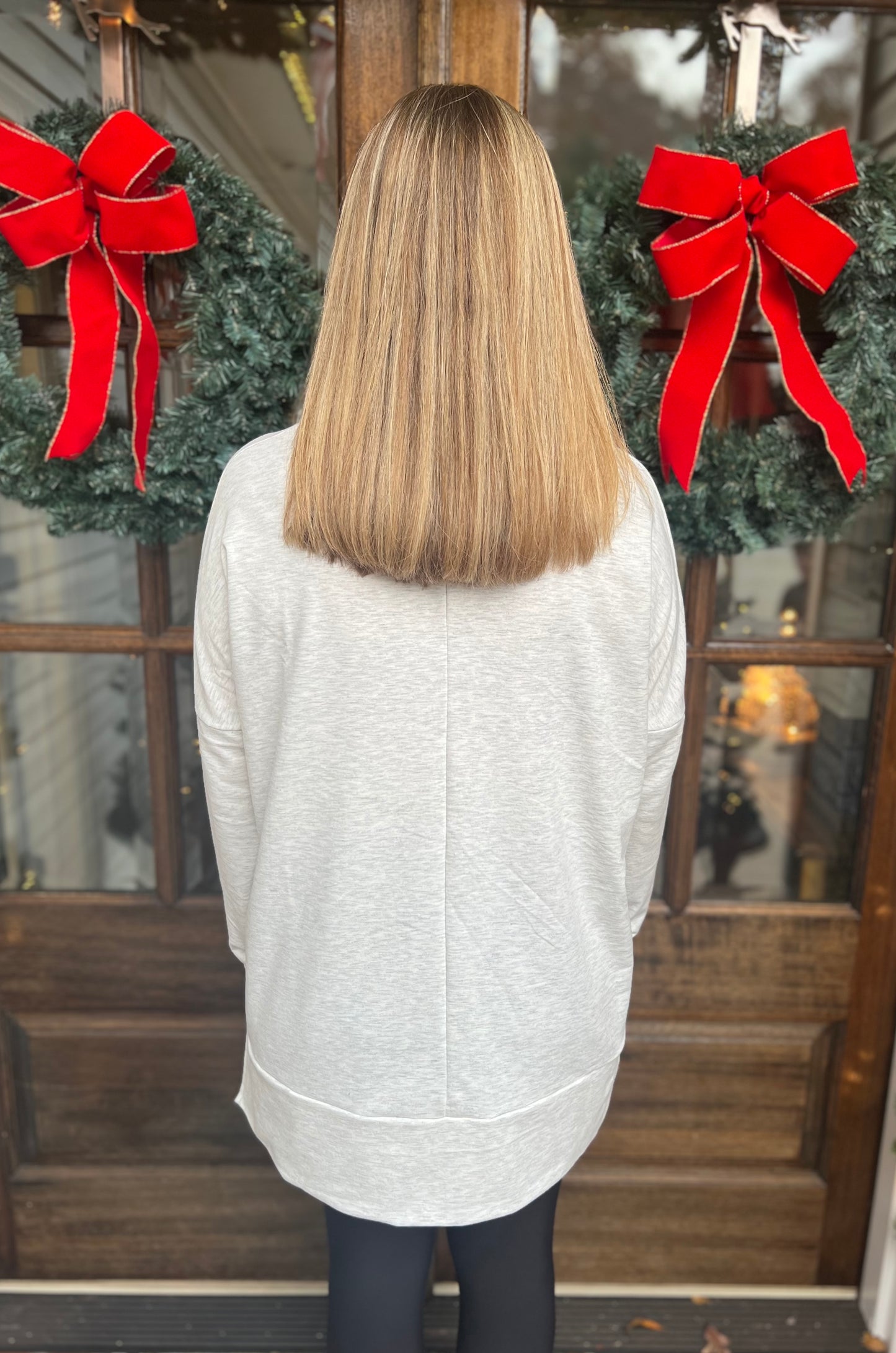 Gray cowl neck pullover