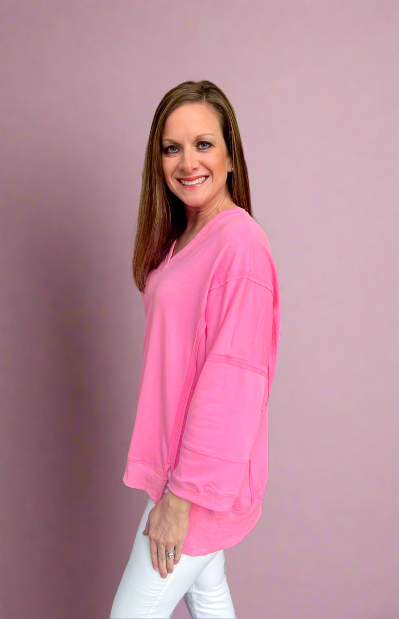 V neck bracelet sleeve top