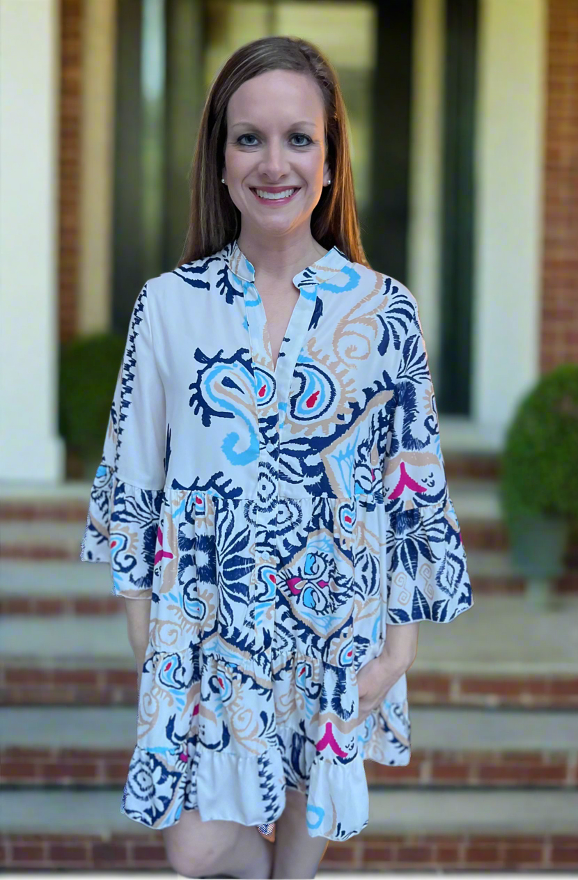 Paisley bracelet sleeve dress