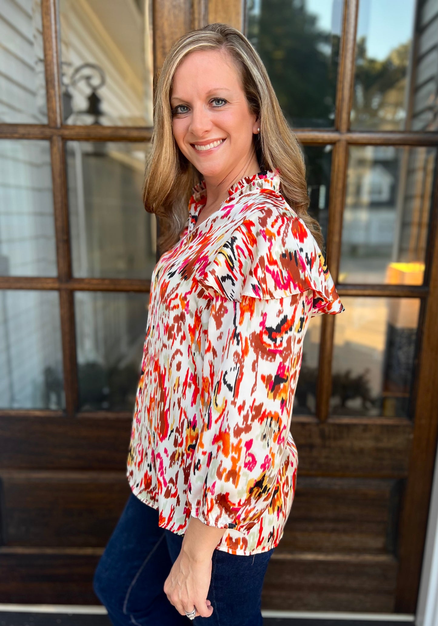 Ruffle Sleeve Blouse