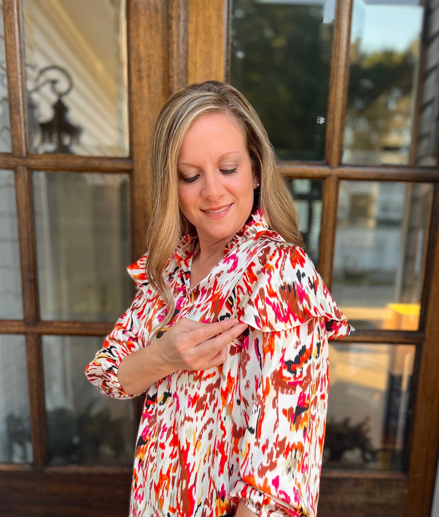Ruffle Sleeve Blouse
