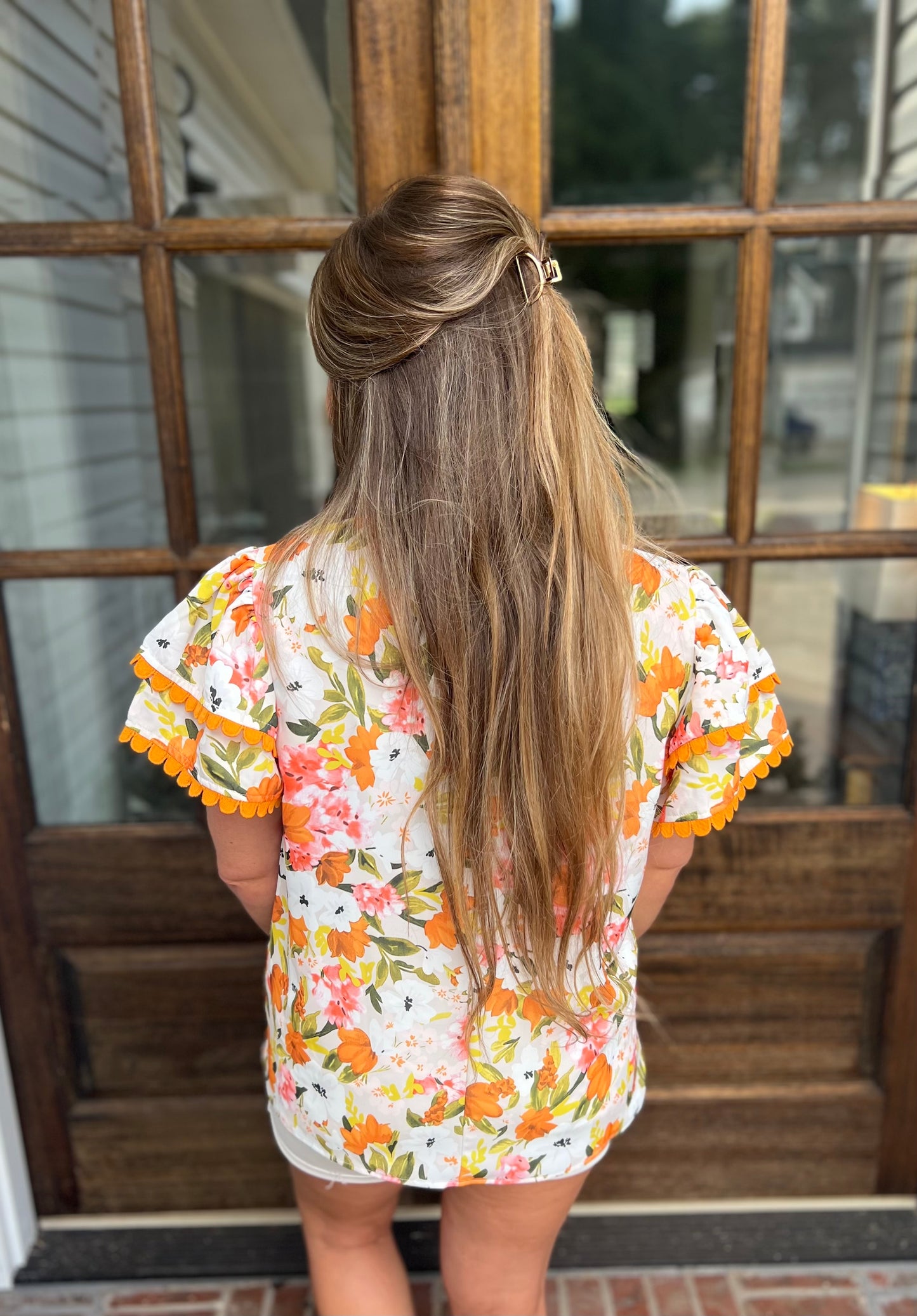 Floral Scalloped Blouse