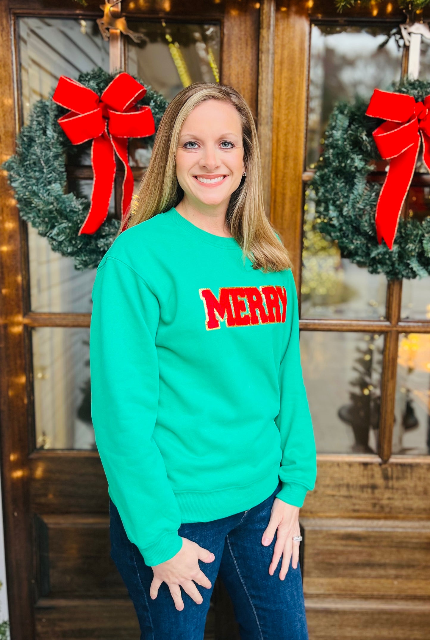 Red letter Merry sweatshirt