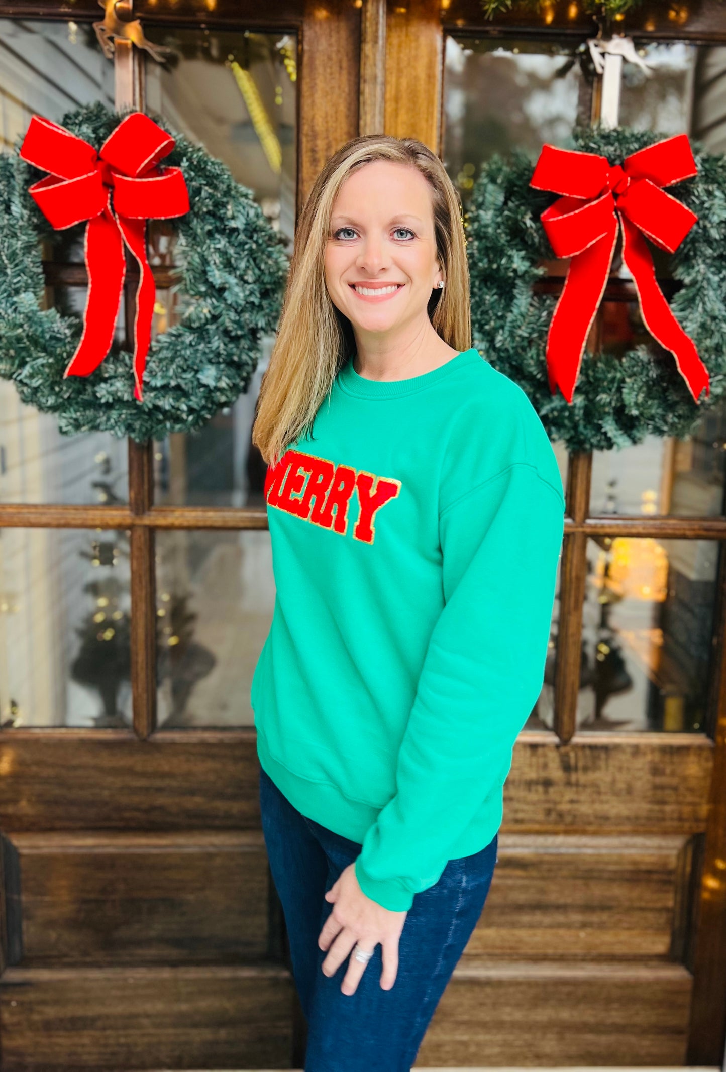 Red letter Merry sweatshirt