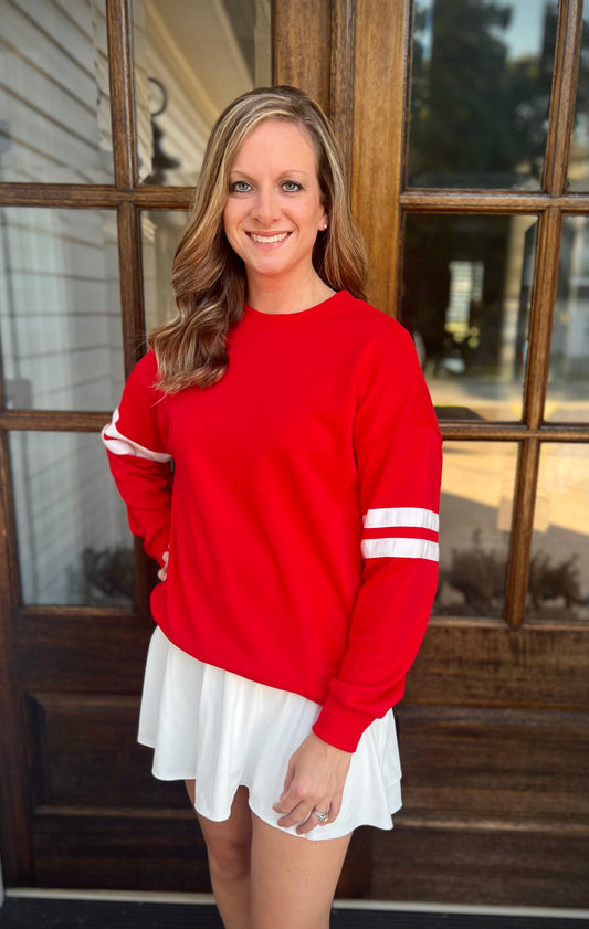 Varsity red sweatshirt