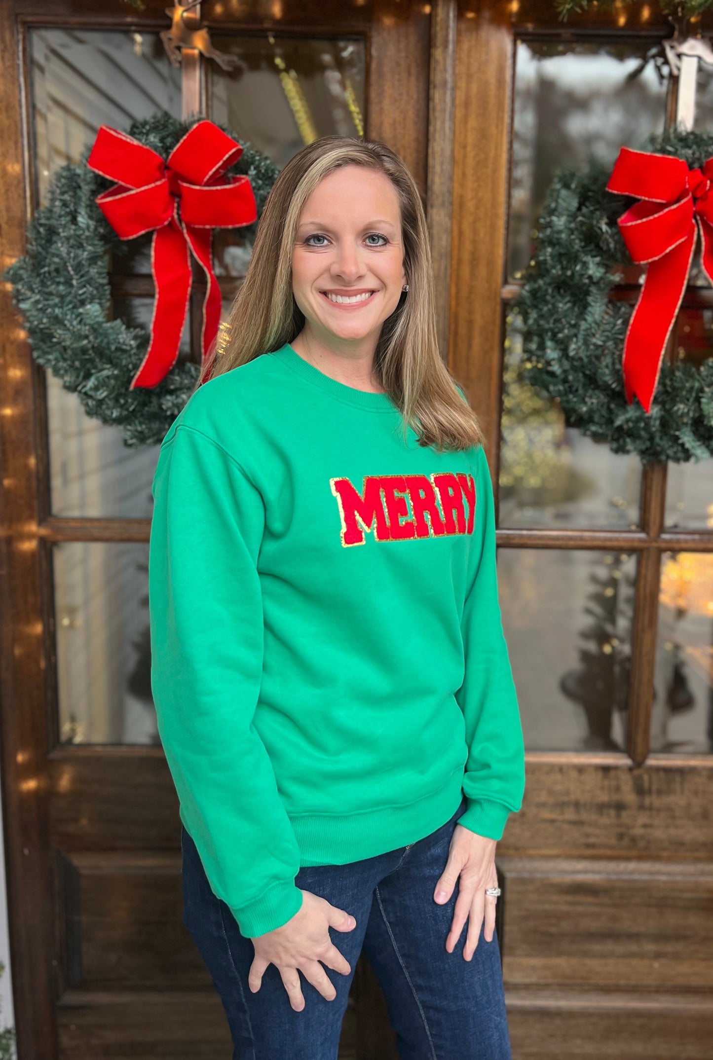 Red letter Merry sweatshirt
