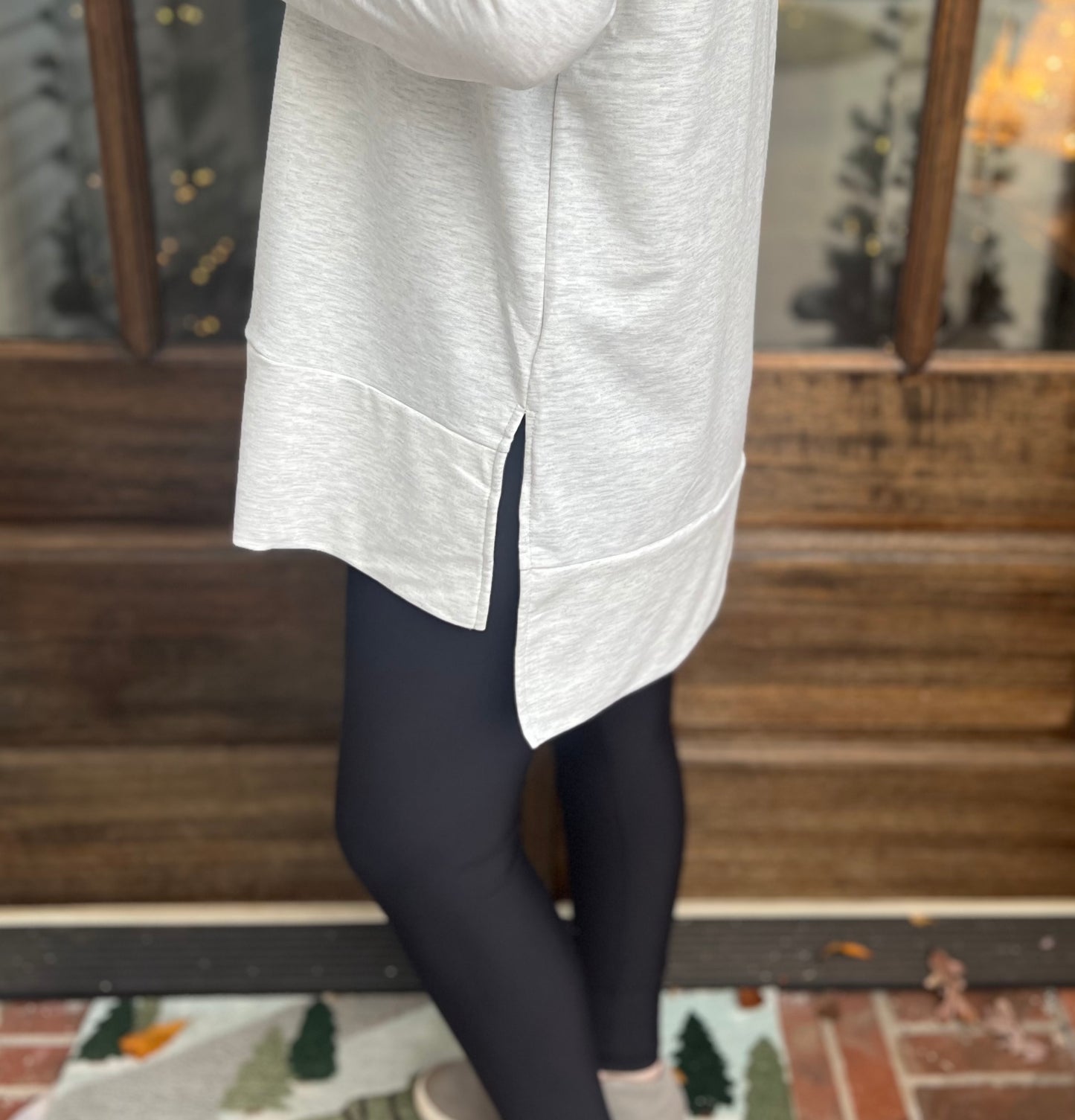 Gray cowl neck pullover