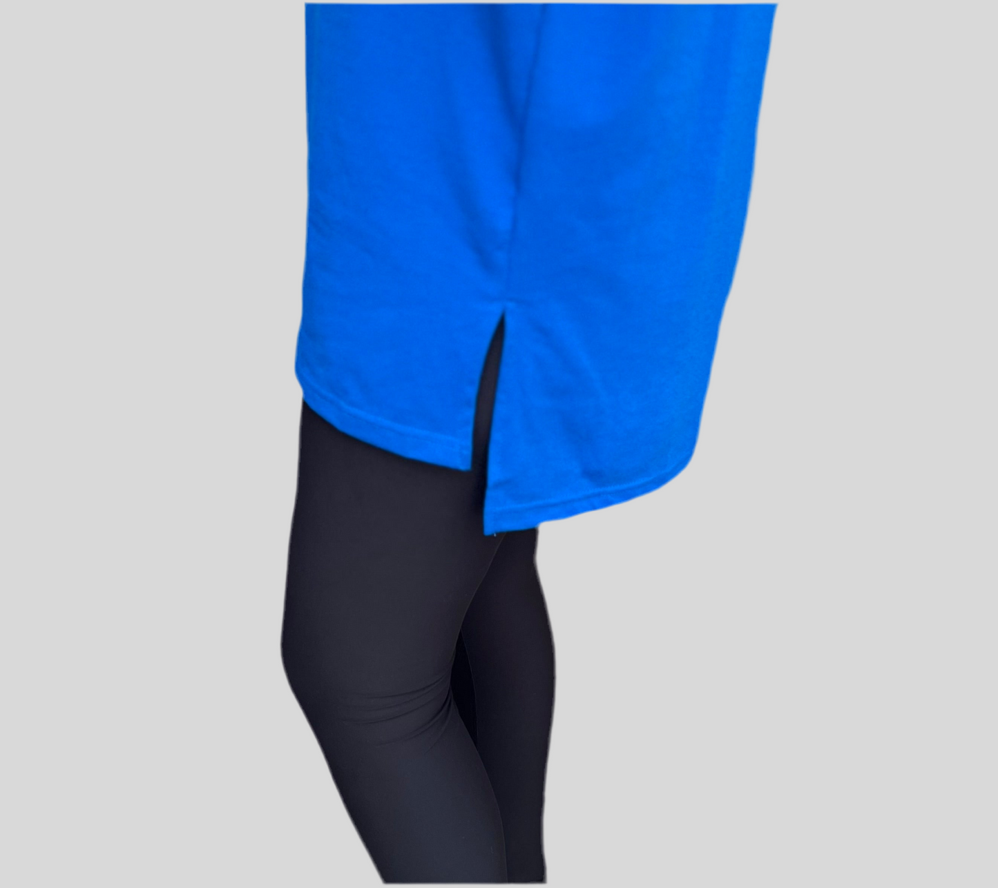 Cobalt blue drop shoulder short sleeve top