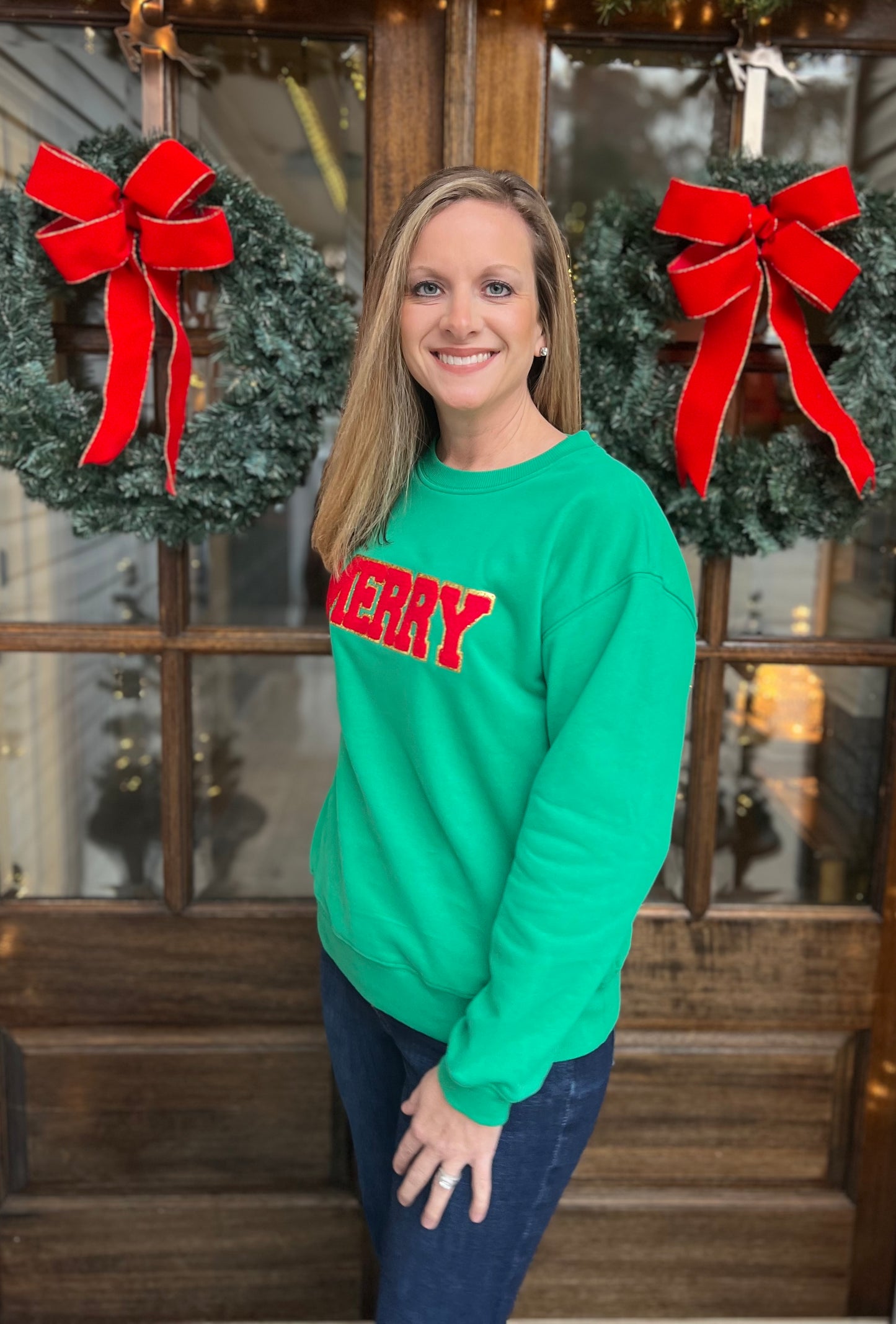 Red letter Merry sweatshirt