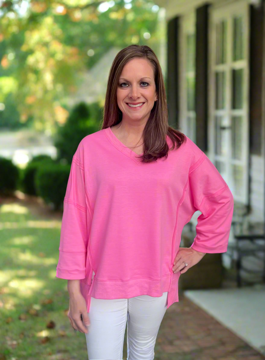V neck bracelet sleeve top
