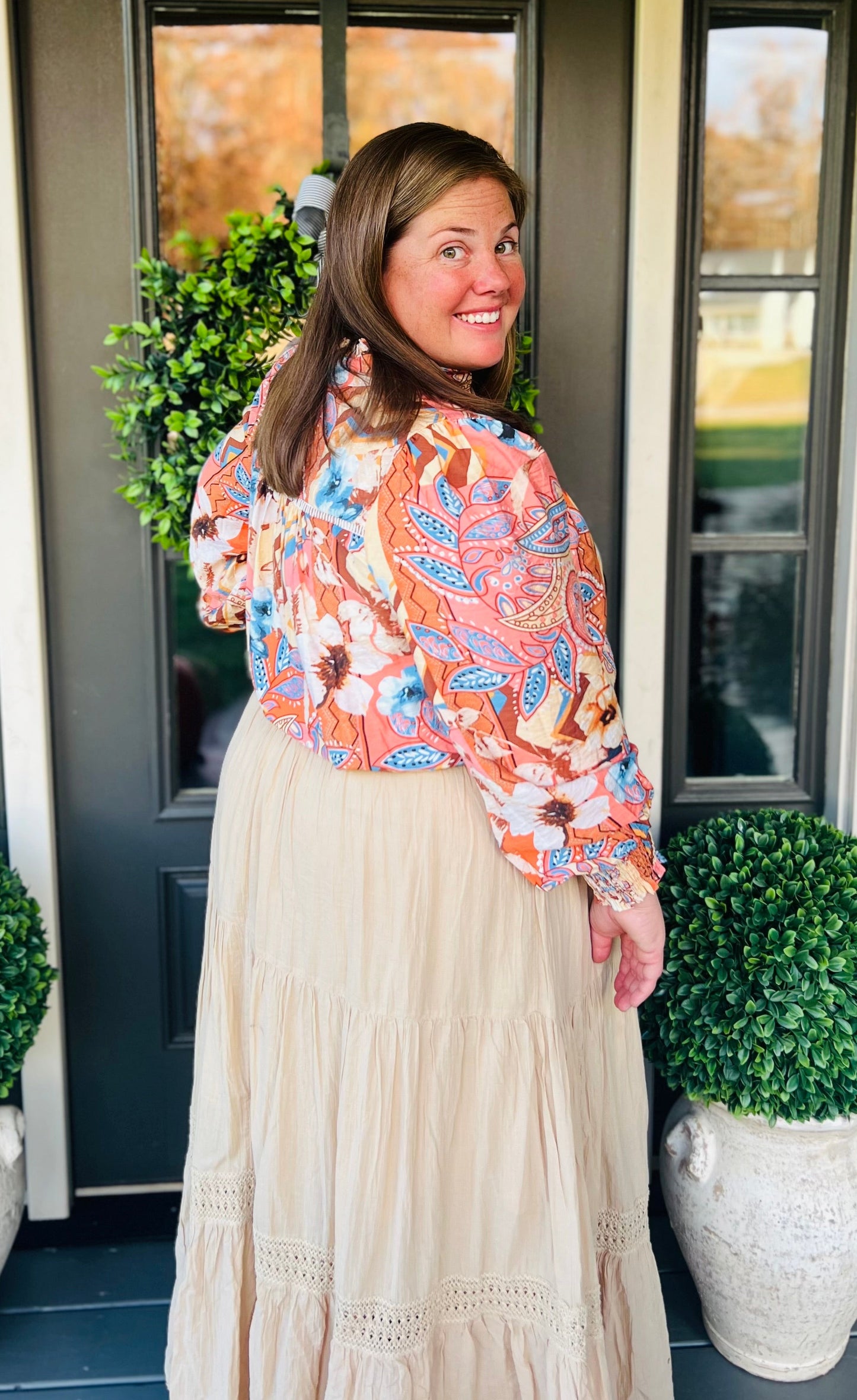 Paisley Button Up Blouse