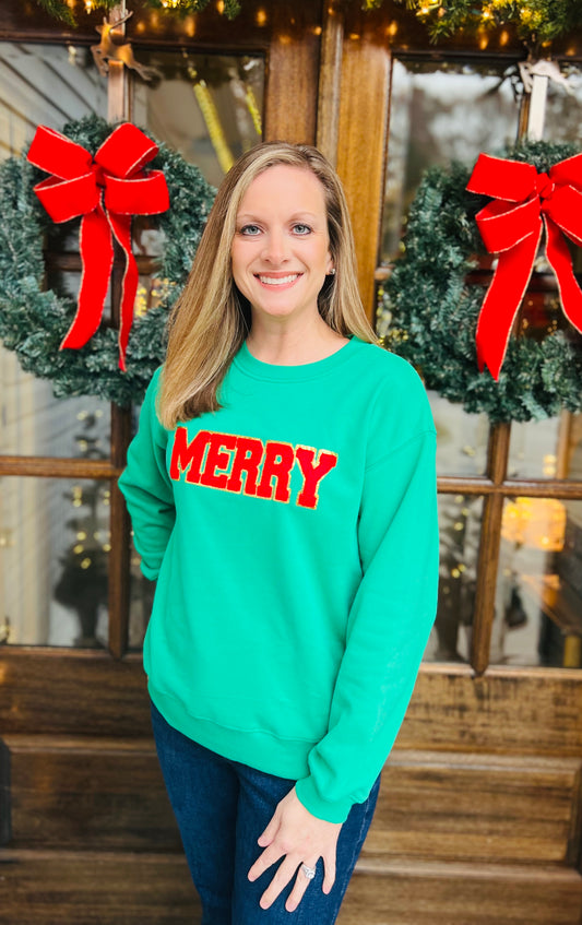Red letter Merry sweatshirt