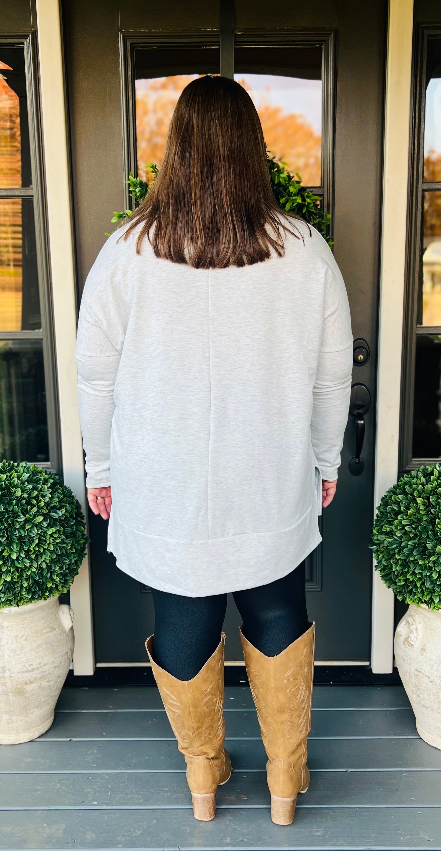 Gray cowl neck pullover