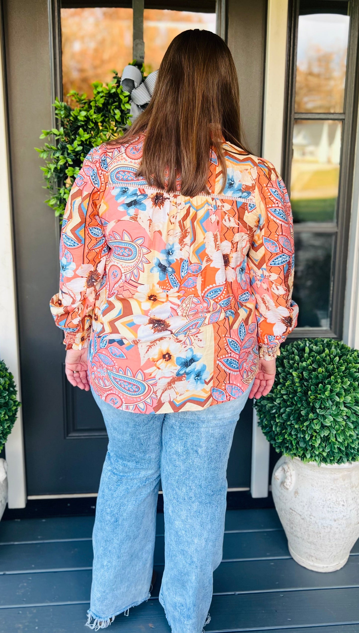 Paisley Button Up Blouse