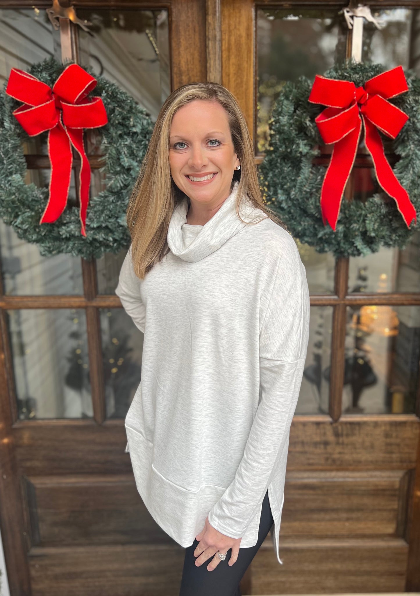 Gray cowl neck pullover