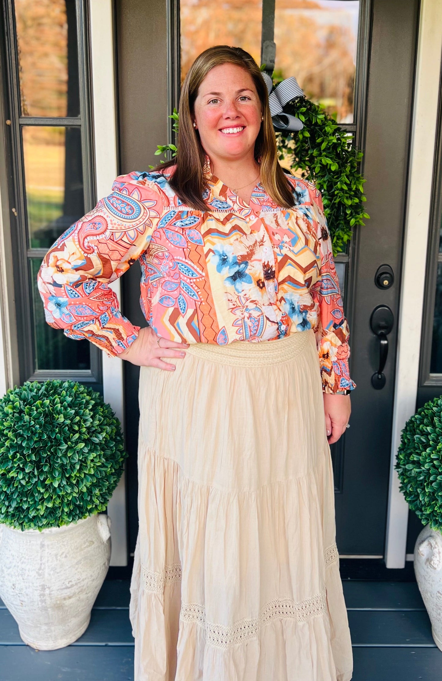 Paisley Button Up Blouse