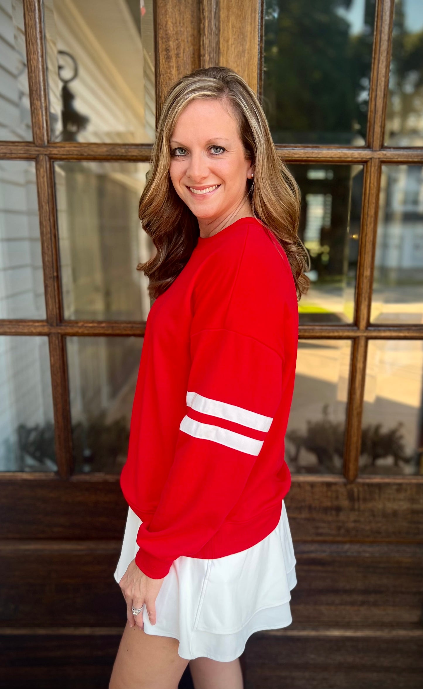 Varsity red sweatshirt
