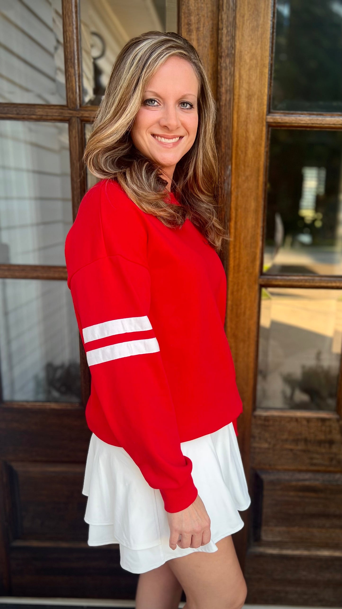 Varsity red sweatshirt