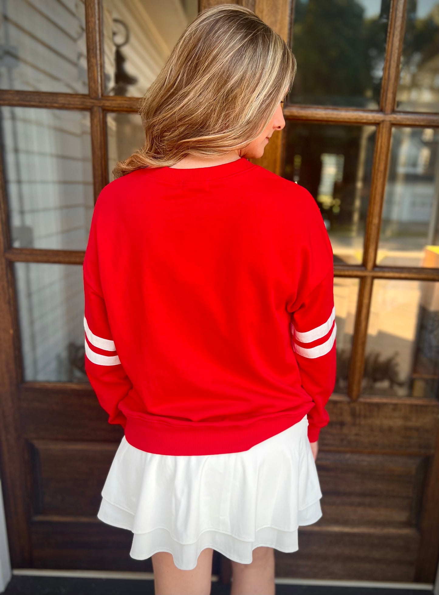 Varsity red sweatshirt