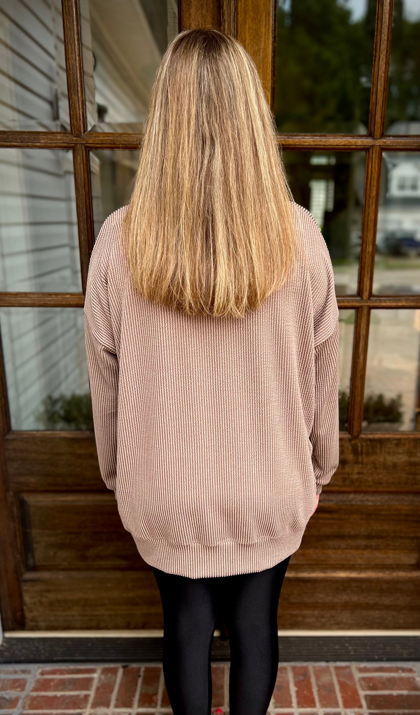 Taupe ribbed pullover