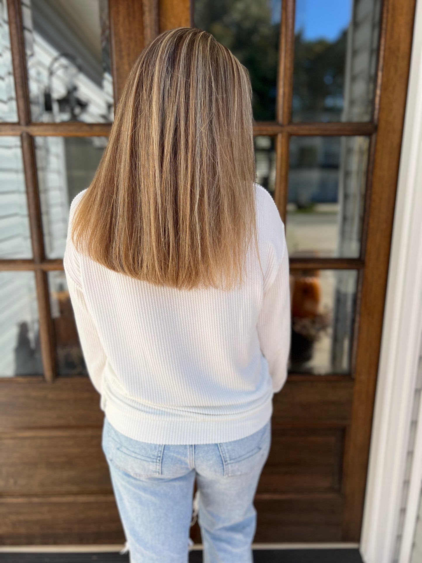 USA White ribbed top