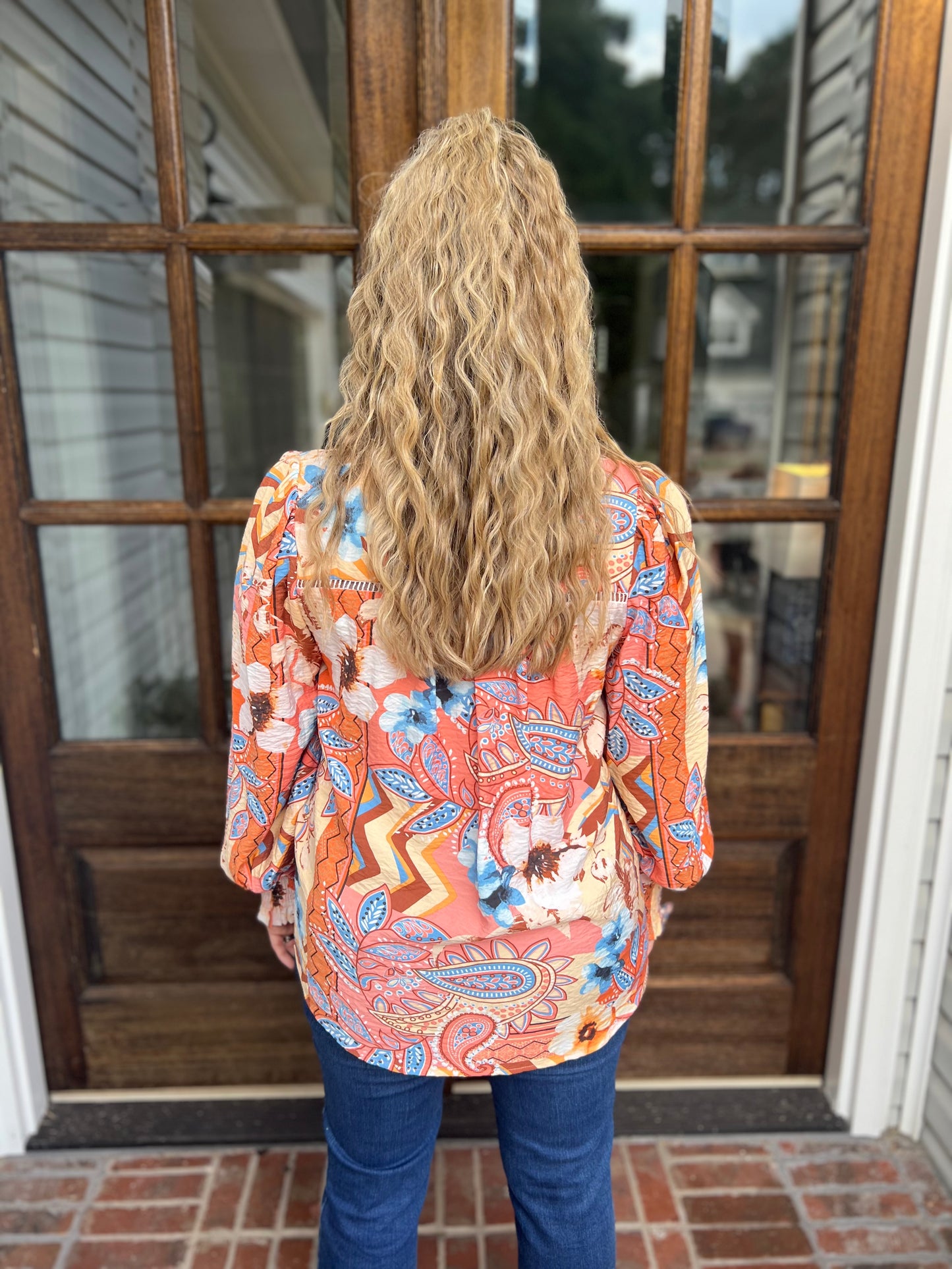 Paisley Button Up Blouse