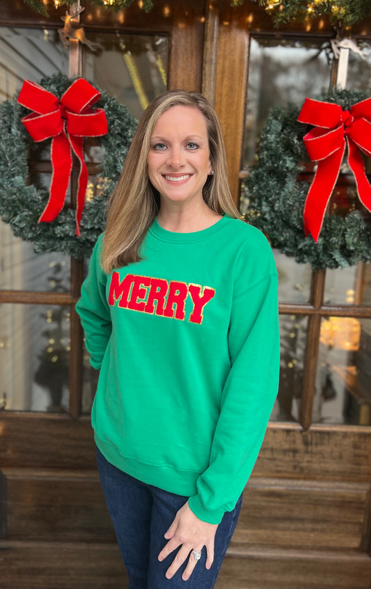 Red letter Merry sweatshirt