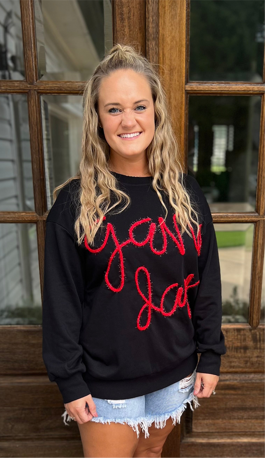 Tinsel game day sweatshirt